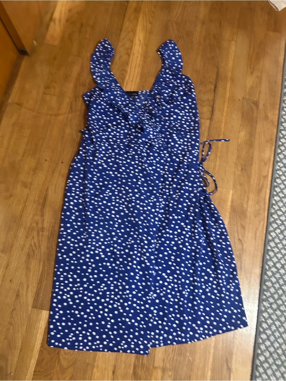 Lucy Paris Royal Blue Polka Dot Wrap Dress
